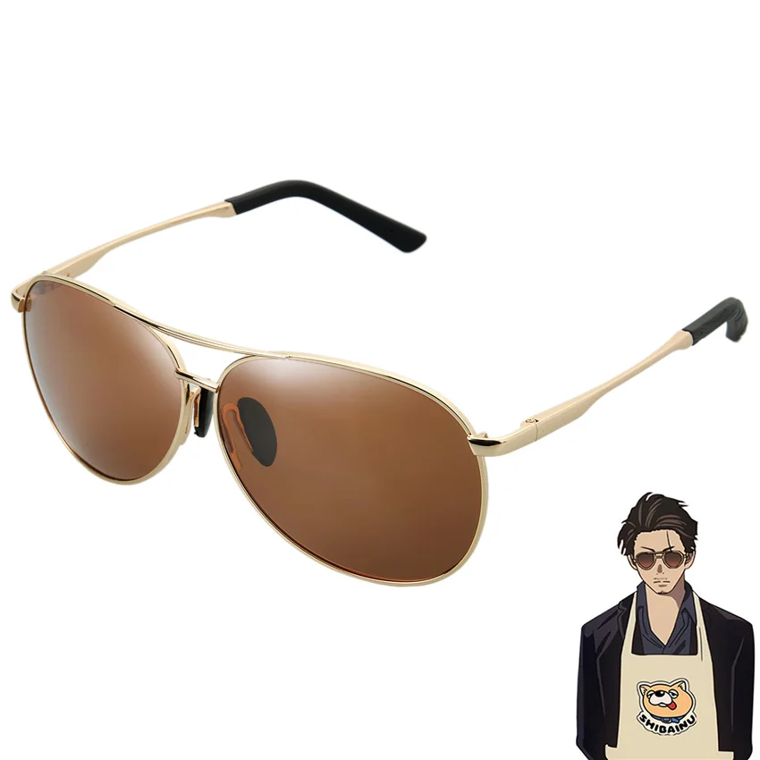 

Takerlama Gokushufudo Cosplay Glasses Tatsu Cos The Way of the Househusband Costume Props Round Brown Sunglasses With Lens