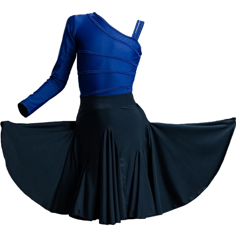 

2020 Fashion Latin Dance Tops Dance Skirts Split Suit Girls Latin Performance Clothes Ballroom Samba Latin Dance Costumes