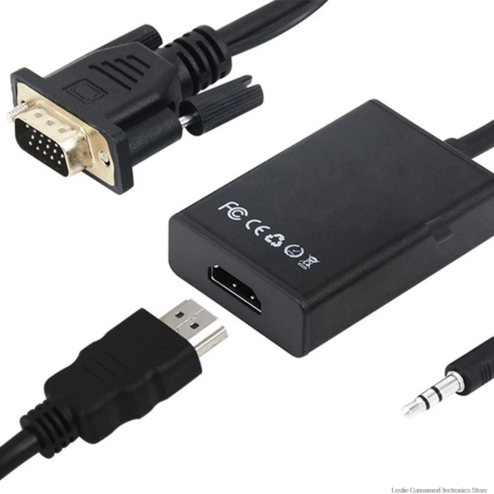 Преобразователь аудиовизуальных систем Vga-Hdmi переходник с аудио выходом 1080P адаптер Vga HDMI для ПК ноутбука