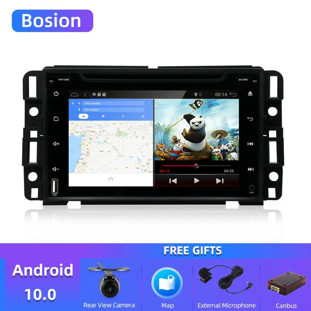 

Bosion 2Din 7 "Android 10,0 автомобильный DVD для Chevrolet Traverse Tahoe Suburban GMC FM GPS навигация Wifi DAB OBD мультимедийный плеер