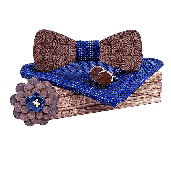 Взрывные модели деревянный галстук бабочка для свадьбы Розовый квадратная брошь