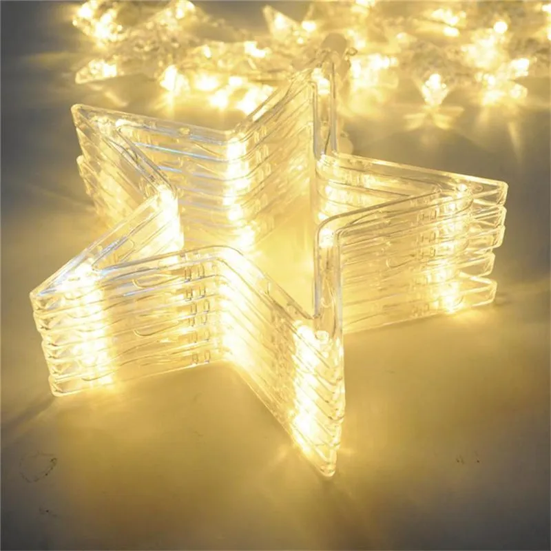 СВЕТОДИОДНАЯ Гирлянда со звездами украшение для занавесок водонепроницаемая