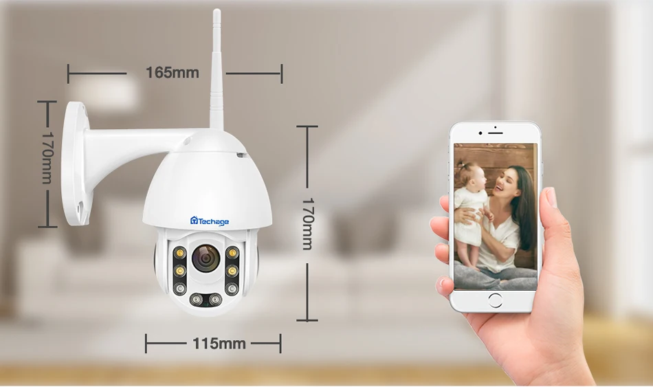 Techage 1080P 2MP Беспроводная PT IP камера, скоростная Купольная Wi-Fi камера для безопасности на открытом воздухе, двухстороннее аудио AI, распознавание человека, Onvif CCTV, наблюдение