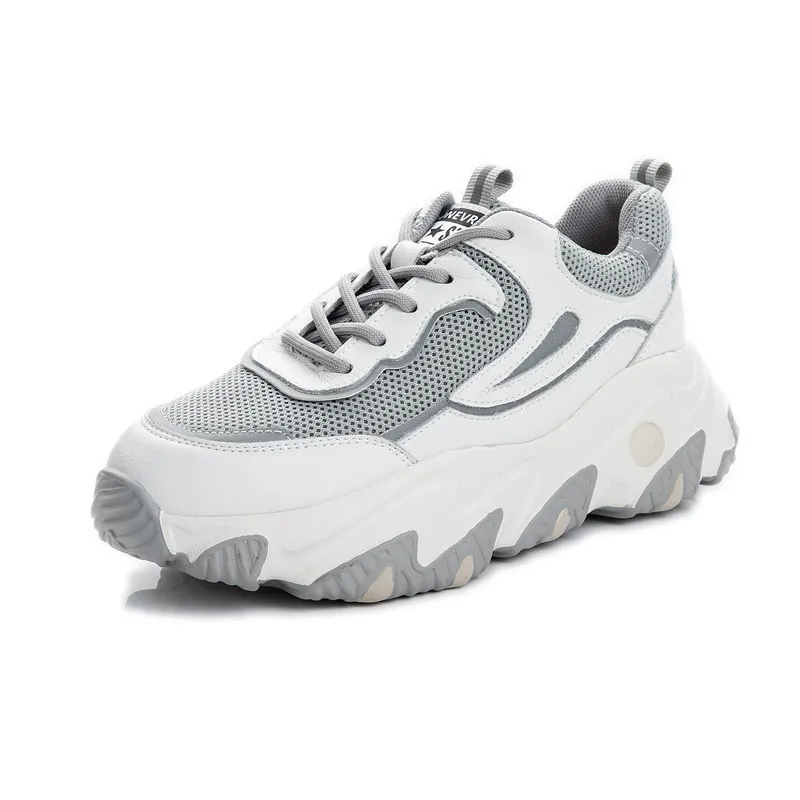 

Daddy shoes women's autumn and winter 2020 new thick-soled increased casual sports shoes women's leather women's shoes