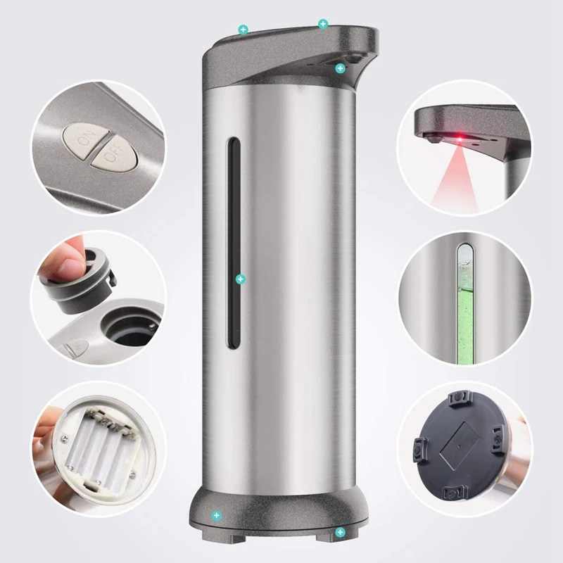 

Automatic Soap Dispenser,Touchless Soap Dispenser Equipped with Stainless Steel,Infrared Motion Sensor