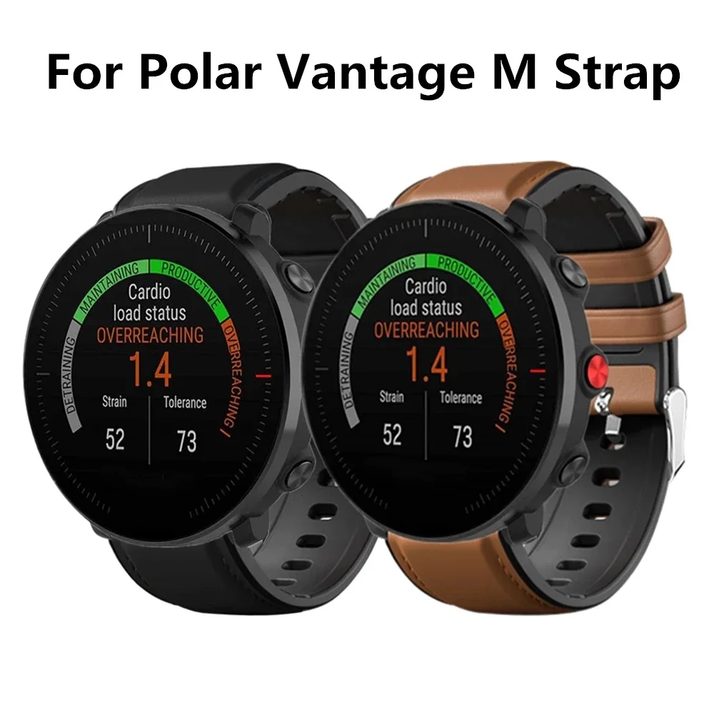 

Ремешок для умных часов Polar Vantage M, кожа + силикон, сменный ремешок для Samsung Galaxy 46 мм/Gear S3 Correa, 22 мм