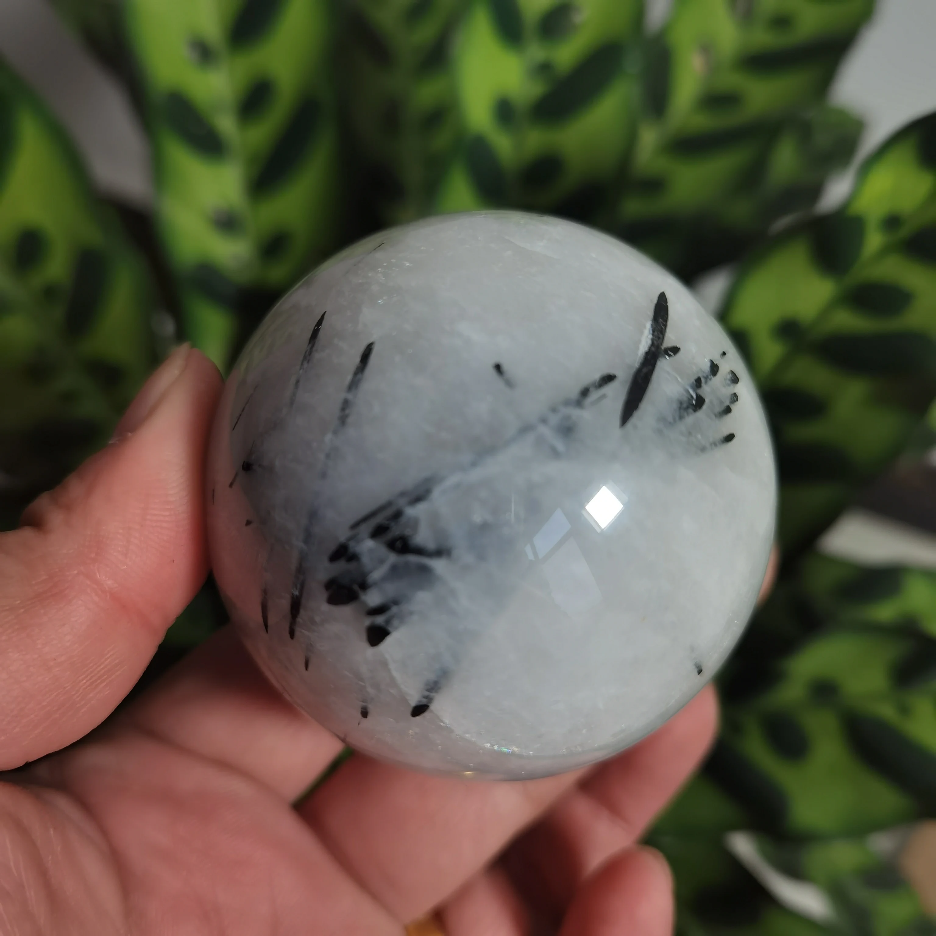 

Natural Black Tourmaline Ball Quartz crystal sphere black tourmaline crystal reiki healing ball