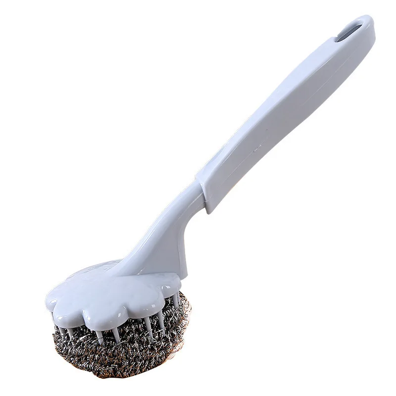 

Long-handled Pot Washing Brush, Dishwashing Brush, Cleaning Brush, Steel Wire Ball, Kitchen Brush, Pot Cleaning Brush