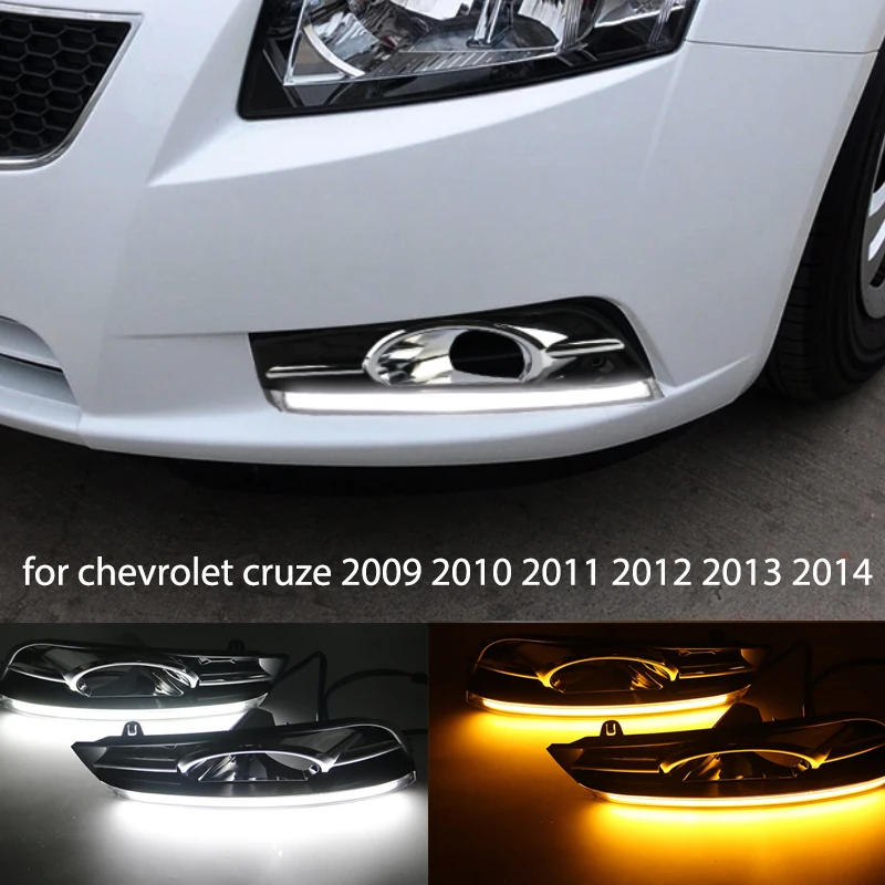 

2 шт. светодиодный дневные ходовые огни для дневных ходовых огней светильник с Поворотная сигнальная лампа для chevrolet cruze 2009 2010 2011 2012 2013 2014