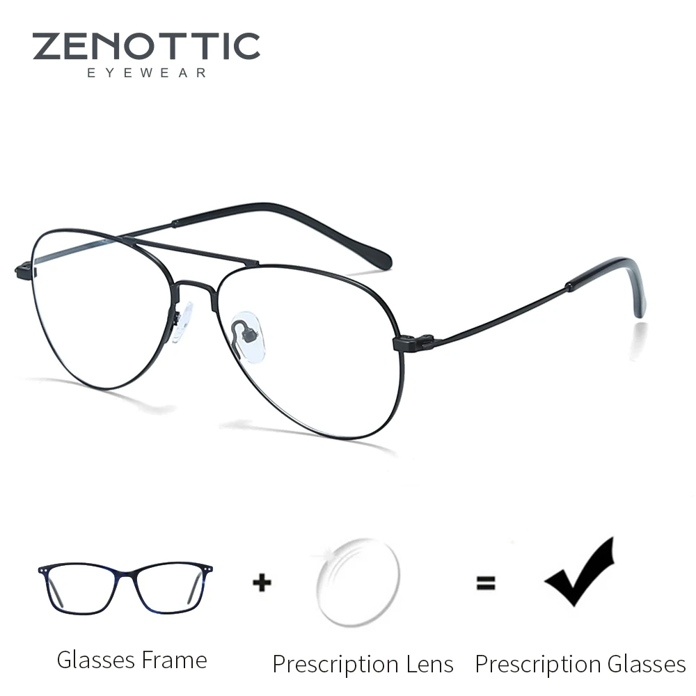 ZENOTTIC металлическая оправа для пилота Мужской Ультра светильник оптические очки