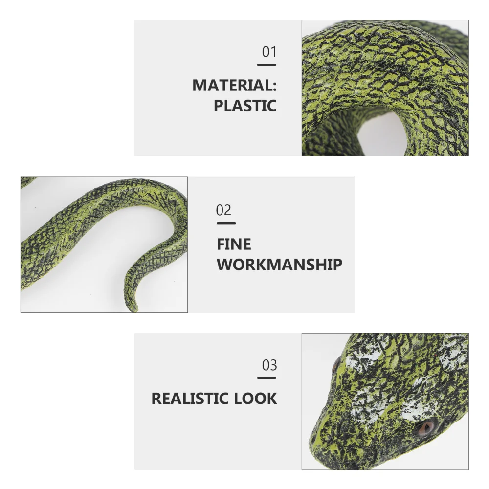 

1pc Fake Snake Lifelike Snake Toy Plastic Snake Model Lifelike Reptile Model