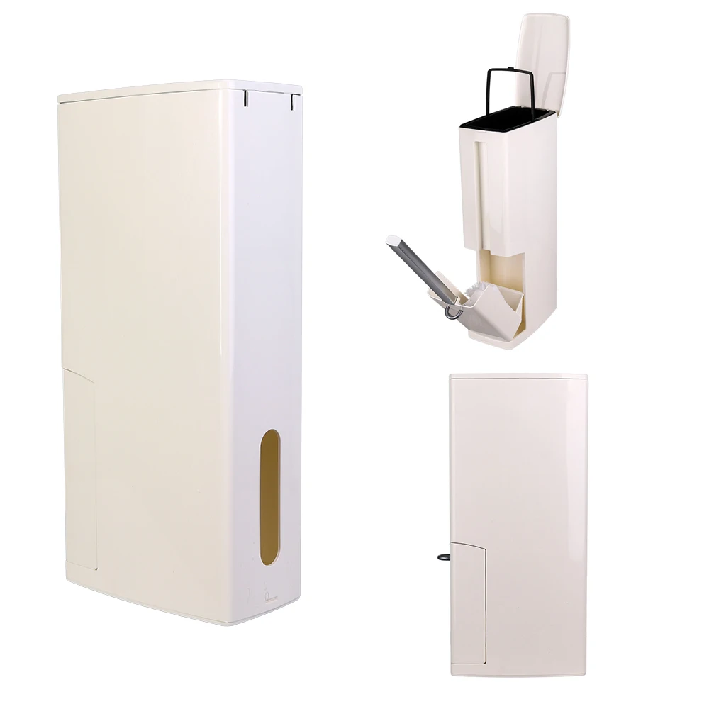 Hot Sale Plastic Trash Can Set with Toilet Brush Bathroom Waste Bin Dustbin Trash Cans Garbage Bucket Garbage Bag Dispenser