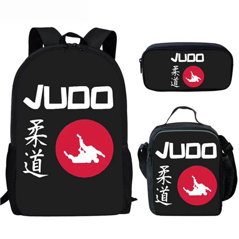 INJERSDESIGNS-Conjunto de Mochila con estampado de Judo, mochilas escolares de moda para...