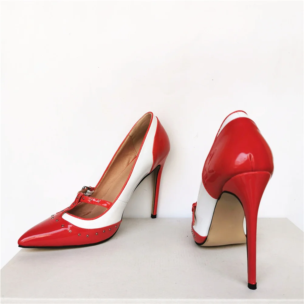 

RIBETRINI Sexy Girls Pointed Toe Wedding High Heels Fashion Trendy Party Dress Spring Design Brand Shoes For Women Big Size 47