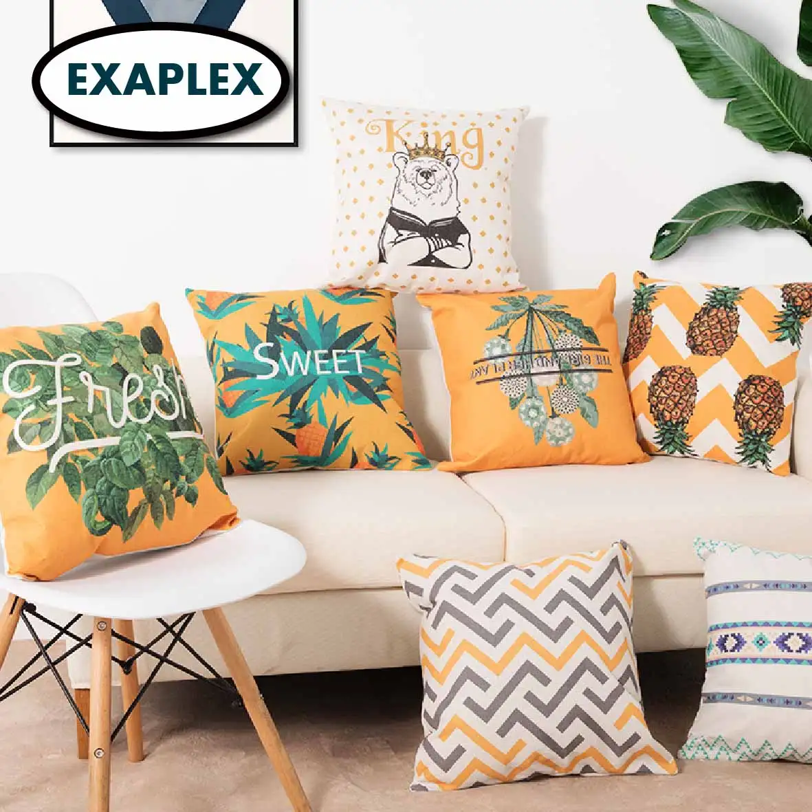 Двухсторонняя печатная искусственная смесь мультяшных полос тропические