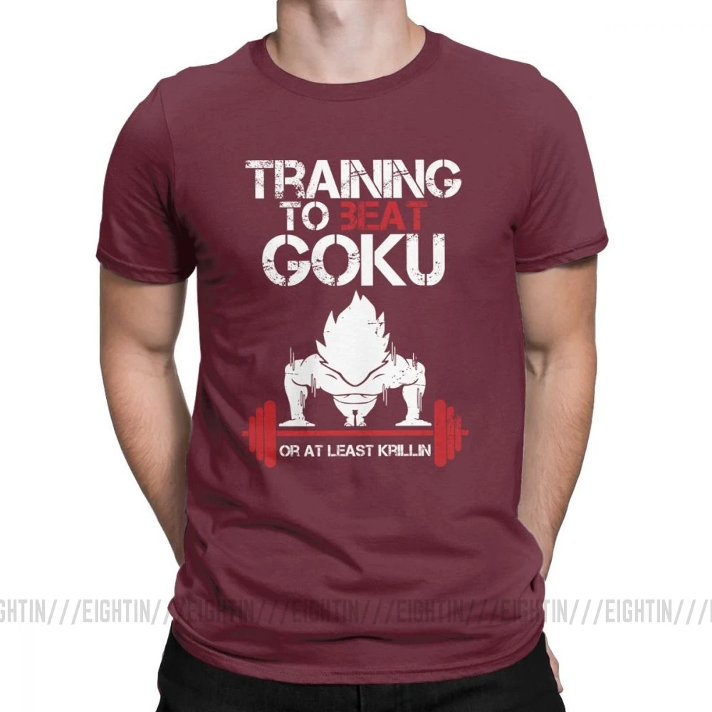 Бургундия Супер Saiyan Goku, тренировочная футболка для спортзала, Dragon Ball, бодибилдинг, футболки для взрослых, хлопок, футболки с круглым вырезом и короткими рукавами, футболка - Цвет: Бургундия