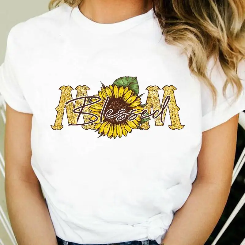 

Женская футболка с круглым вырезом, с принтом подсолнуха