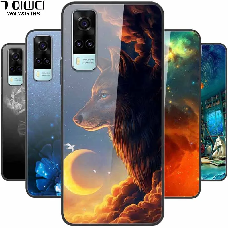 

Tempered Glass Case For vivo Y31 2021 Cover 6.58'' Hard Fashion Cover for vivo Y31 2021 Case V2036 Coque for VivoY31 Y 31 Funda