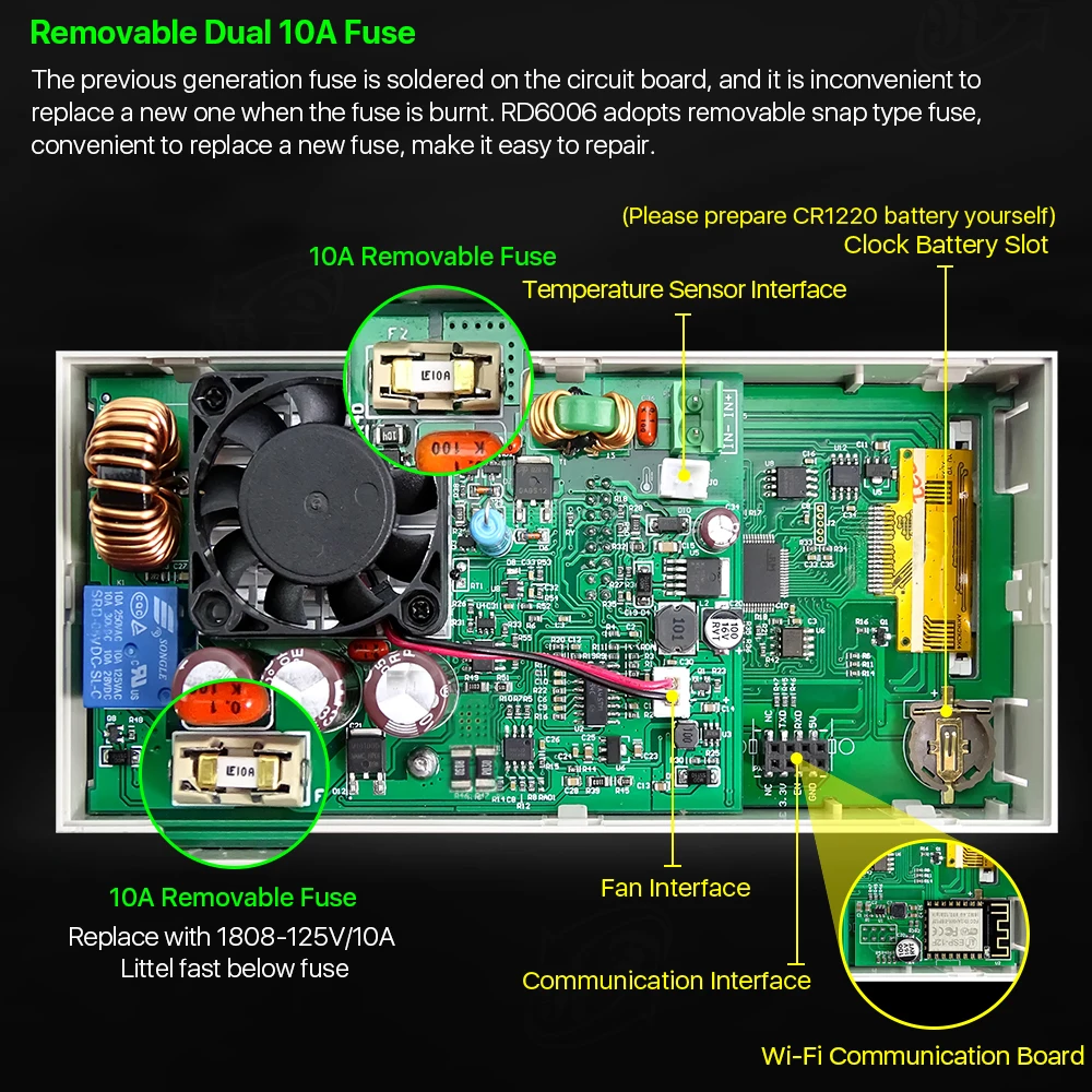 RD6006 RD6006W USB Wi Fi DC Напряжение текущий понижающий Питание конвертер Вольтметр 60V