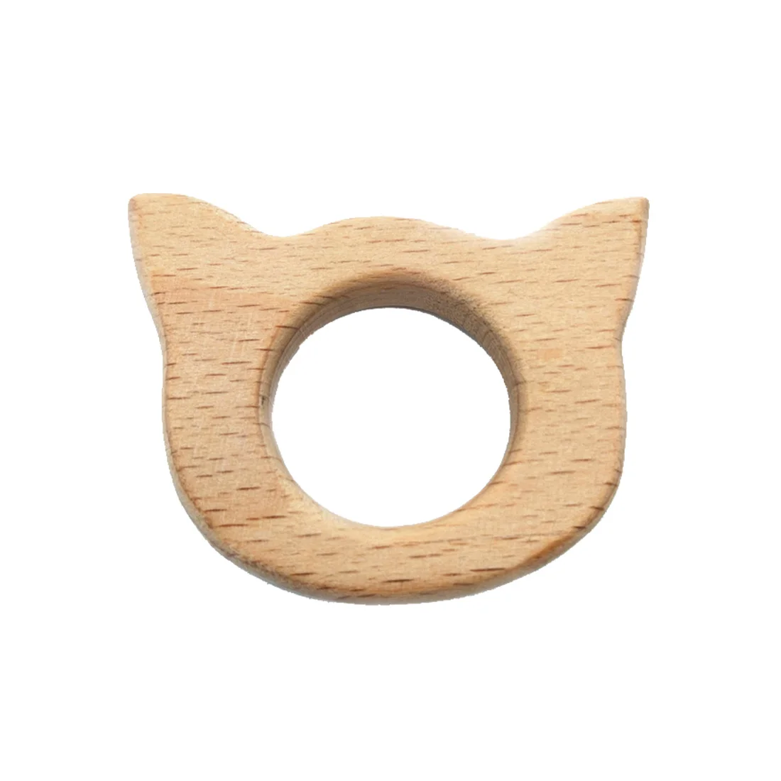 style 2 cat tip ear 1 шт., деревянный прорезыватель, деревянная подвеска для соски, цепочка для прорезывания зубов, игрушки в форме Милого Животного, пищевые материалы, Детские Прорезыватели - Цвет: style 2 cat tip ear