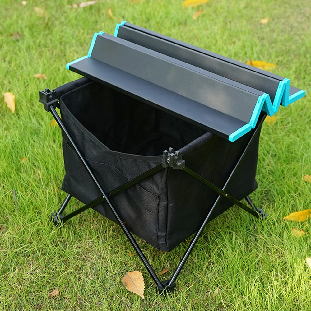 

Outdoor Folding Table Storage Basket Picnic Table Storage Hanging Bag Invisible Folding Pocket Waterproof Camping Equipment