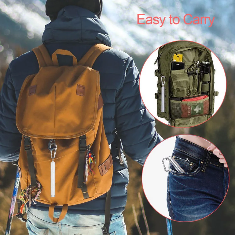 Трубочки питьевые телескопические из нержавеющей стали портативные соломинки