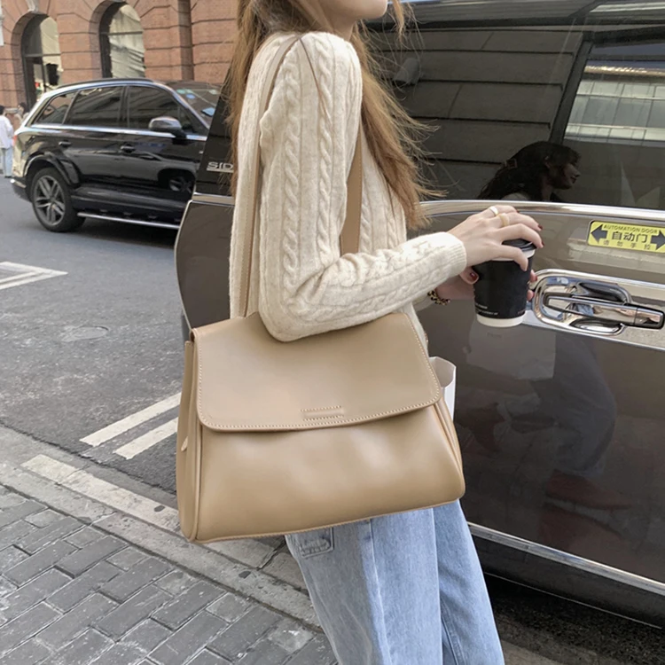 Женская сумка перегородка Слои из мягкой искусственной кожи Большие Ёмкость