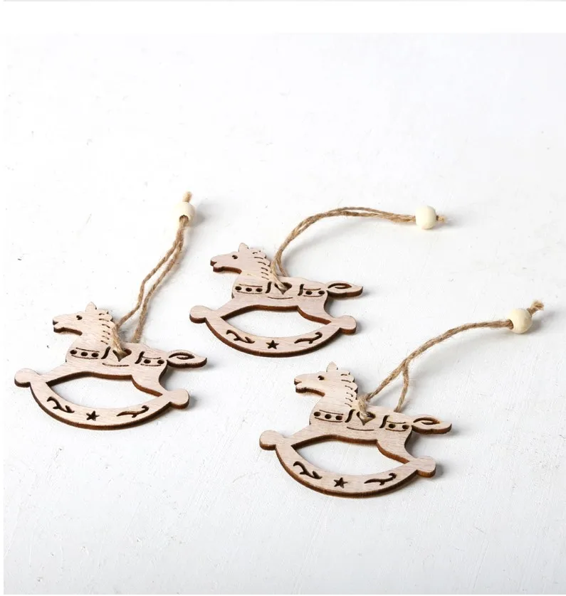 3 шт./компл. винтажные рождественские деревянные Подвески украшения DIY поделки