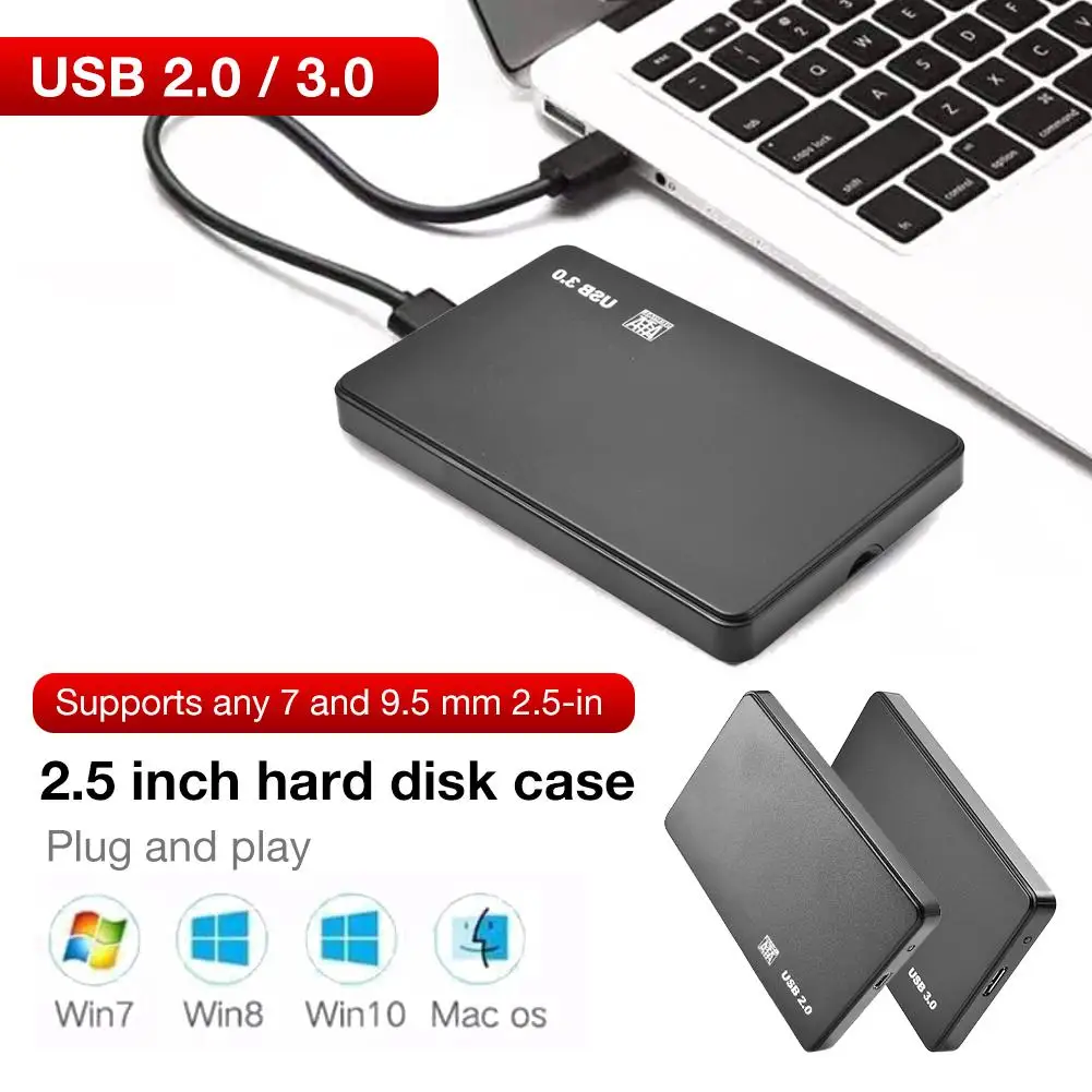 

2.5-Inch Serial Hard Disk Box Sata to USB3.0/2.0 Hard Disk Adapter 5Gbps Box Supports 2TB for WIndows Mac OS 2.5 Inch Hard Drive