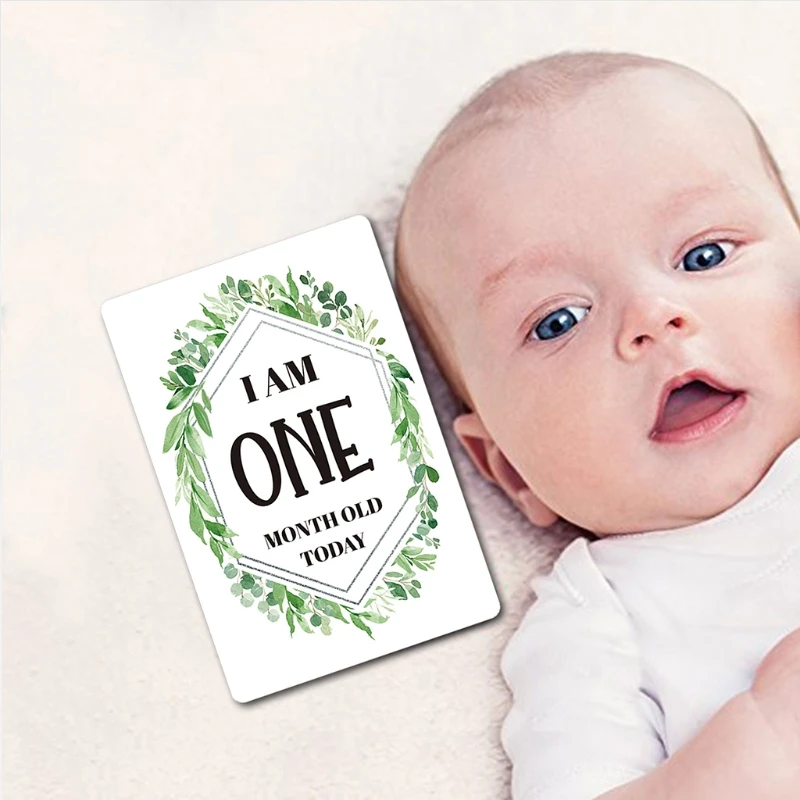 

12 Sheet Baby Photo Moment Cards Baby Shower Unisex Boy Girl Photo Keepsake Memory Landmark Gender Neutral C5AF