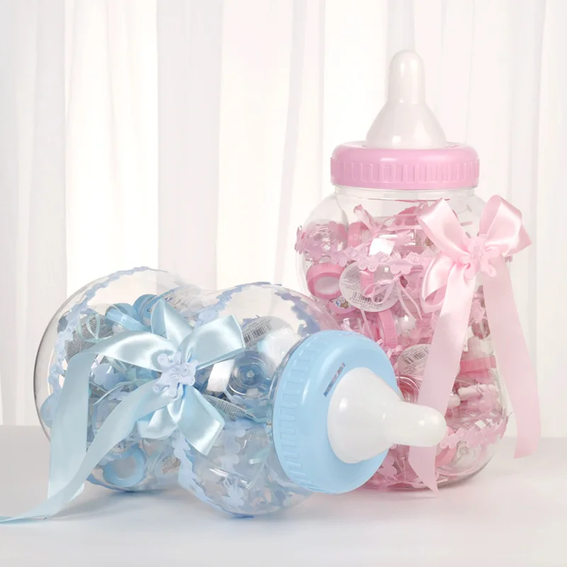 

1lot Plastic Milk Bottle Baby Shower Candy Box Full Moon Boy Girl Birthday Modeling Creative Packaging Party Favors Gift Kit