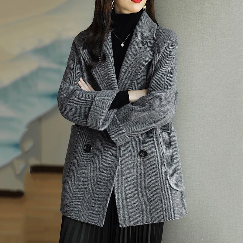 Женский двубортный плащ Sister Fara элегантная кашемировая ветровка повседневный