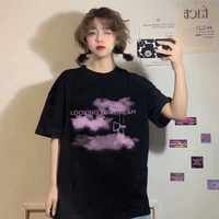 women new 2021 clouds short sleeve printing spring fashion lady clothes print tshirt female tee top ladies graphic t shirt