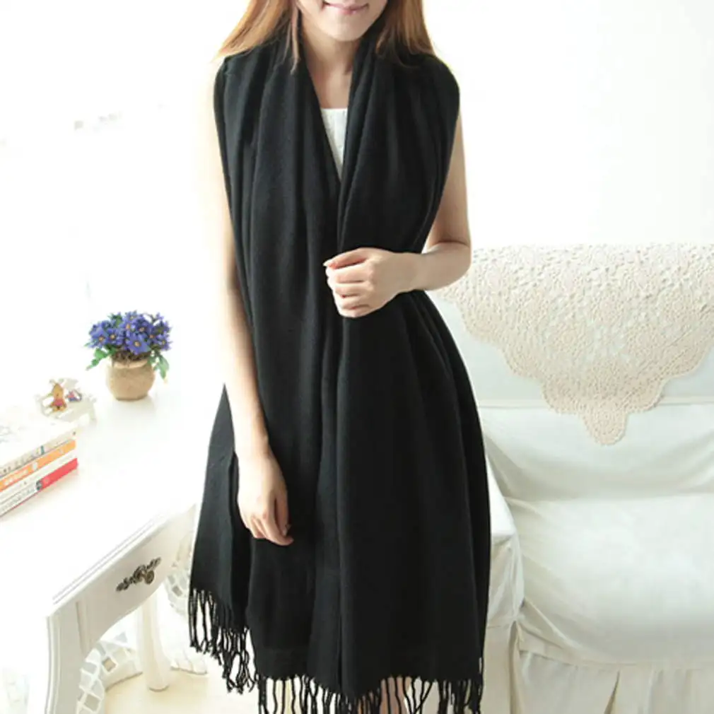 

170 X 73 Cm Winter Oversize Scarves Simple Fashion Warm Blanket Unisex Solid Wrap Cashmere Scarf Shawl Pashmina