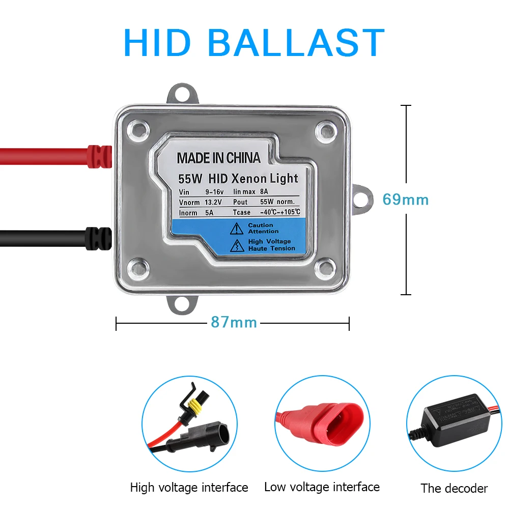 Комплект HID ксеноновых фар H1 H3 H4 H7 H11 9005 9006 HB4 4300K 6000K 8000K 12 В 2 шт.|Лампы для