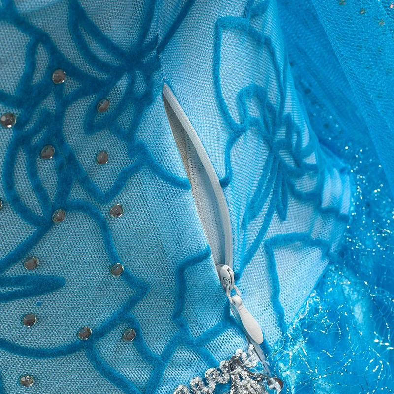 

Cartoon Princess Queen Elsa Costume Dress Children's Girl Summer Autumn Long Sleeved Party Cosplay Princess Dress