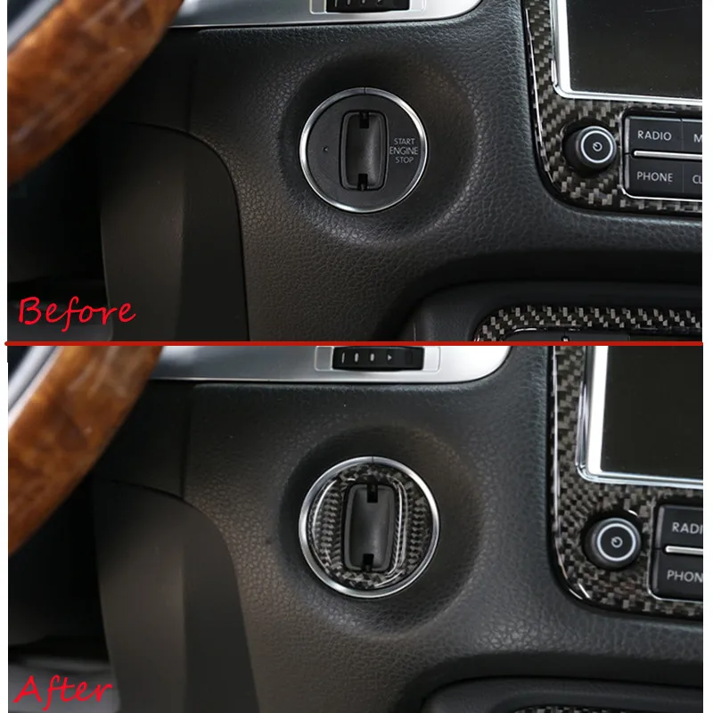 Интерьерная наклейка из АБС углеродного волокна Стайлинг автомобиля кольцо с