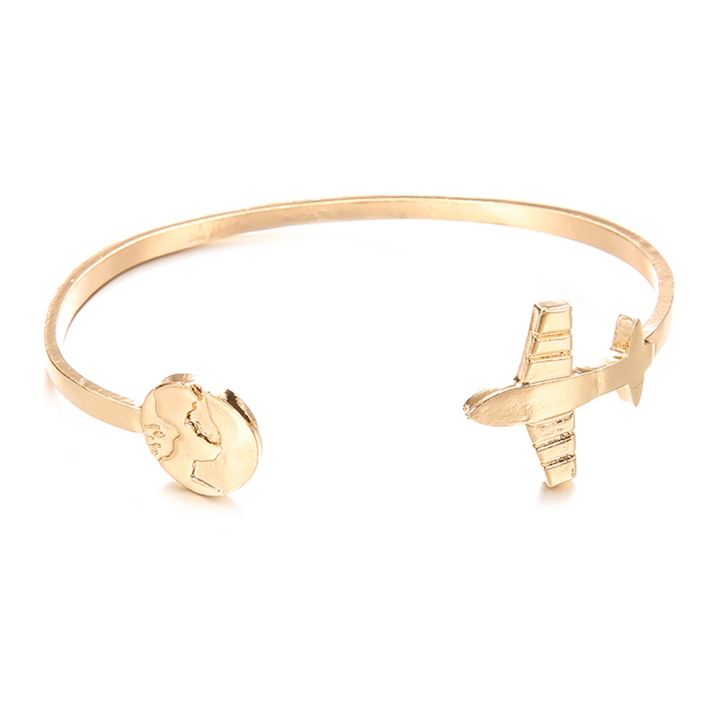 Модный 2 шт./компл. женский браслет на запястье с изображением карты самолета