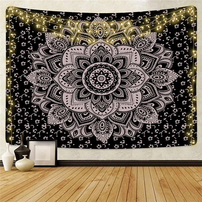Дропшиппинг мандала настенный гобелен хиппи украшение дома из полиэстера Одеяло