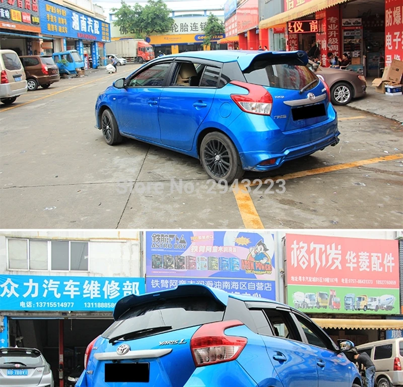 Car Styling ABS Plastic Material Unpainted Color Rear Roof Wing Lip Trunk Bpot Spoiler For Toyota Yaris 2013-2020 | Автомобили и