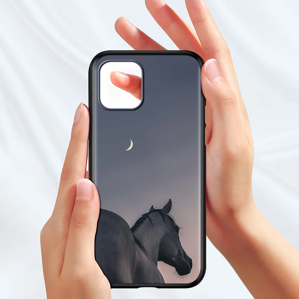 Чехол для iPhone 12 13 Mini 11 Pro Max X XR XS 6 6S 7 8 Plus 5 5S SE(2020) Черный силиконовый чехол |