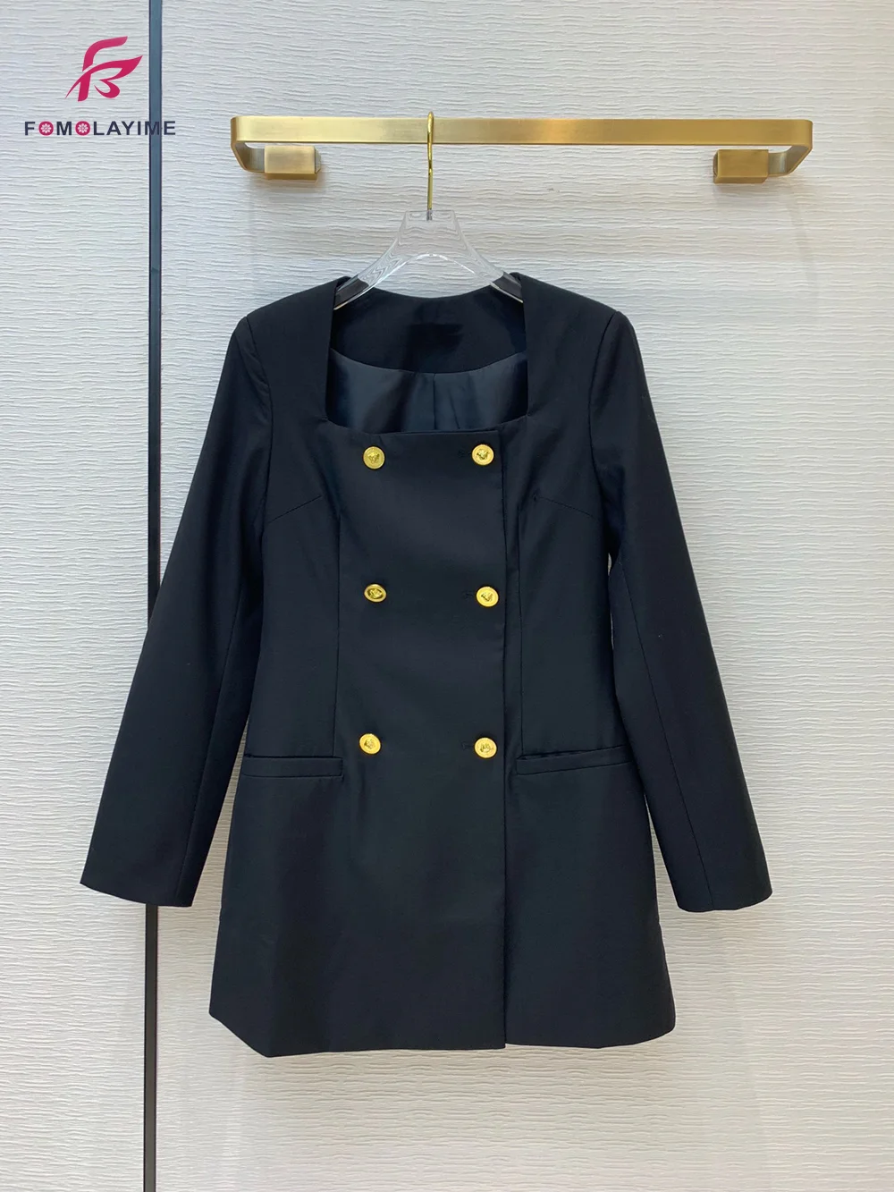 Осенние платья 2020 новые женские модные простые двубортные короткие Костюмные