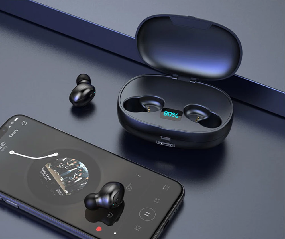 TWS V5.0 T5S Bluetooth наушники 3D стерео беспроводные наушники с микрофоном 2200 мАч Внешний аккумулятор гарнитура с микрофоном Спорт