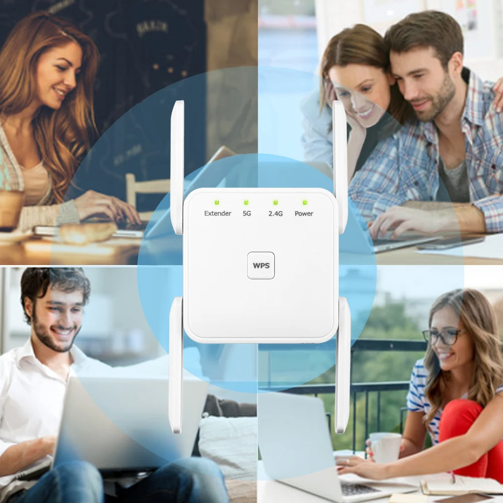 Беспроводной ретранслятор Wi-fi усилитель сигнала 1200 Мбит/с большой радиус