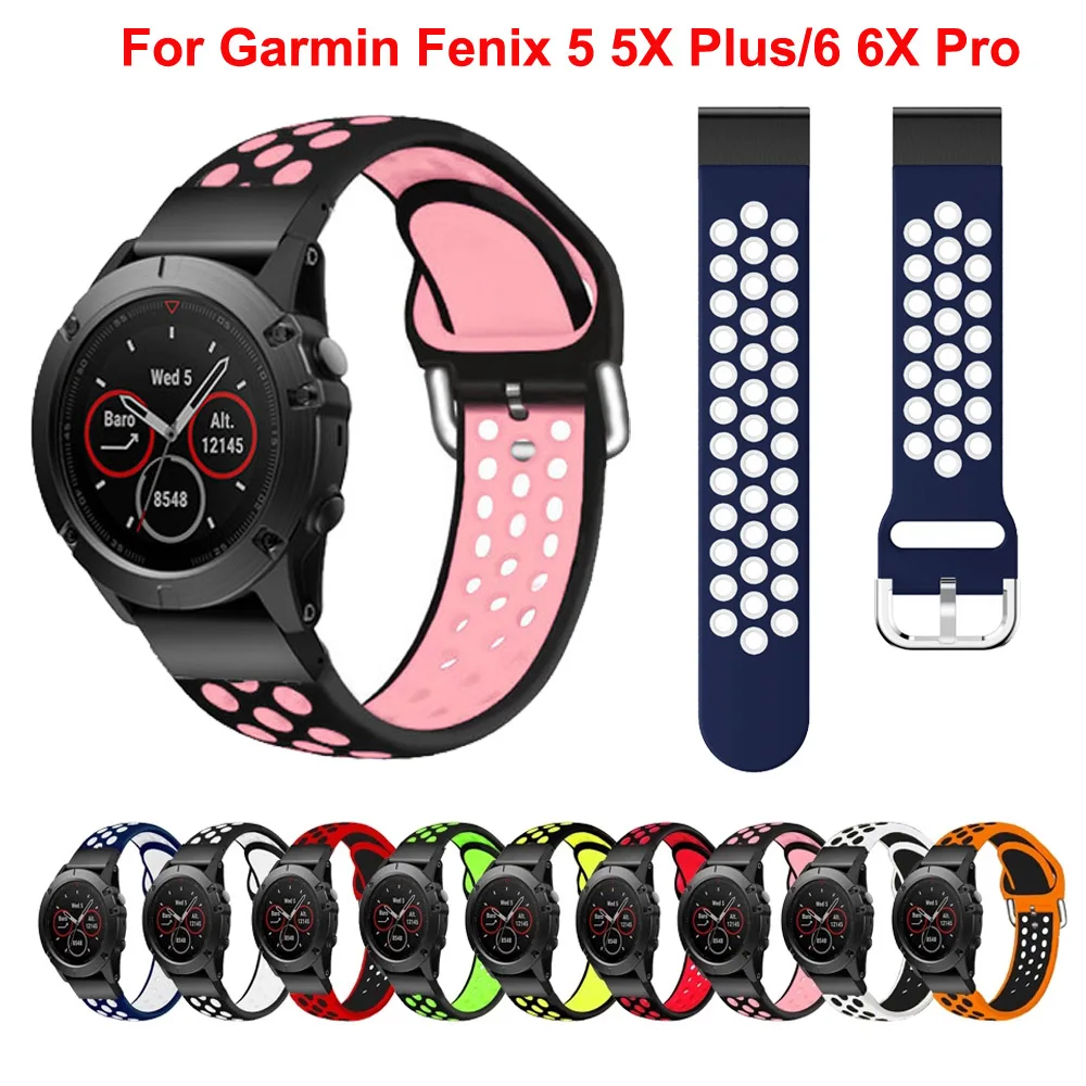 

Ремешок для наручных часов Garmin Fenix 6 6X Pro 5 5X Plus, силиконовый, 22 мм