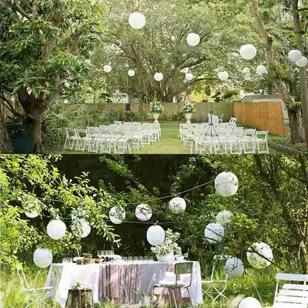 

20 Pack Chinese Round White Paper Lantern,Paper Lanterns Hanging Lanterns Wedding Party Decorations