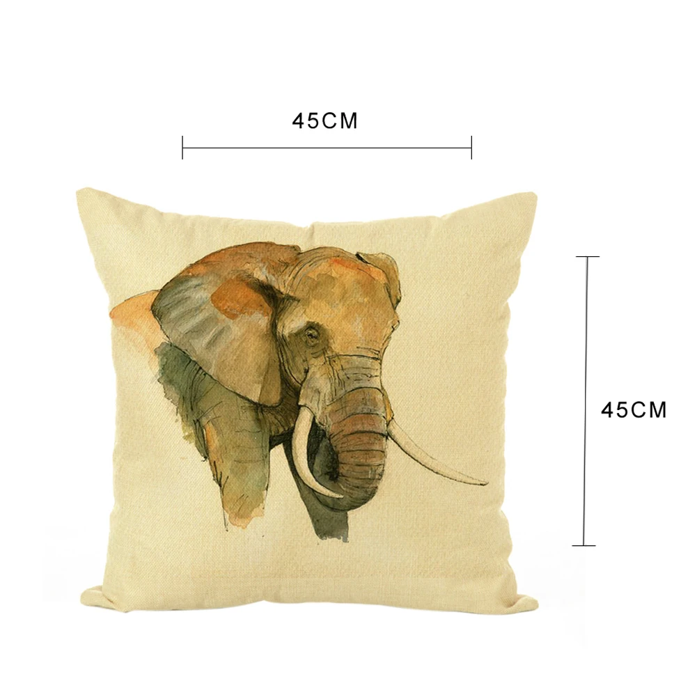 

45x45cm Elephant Pillow Case Cushion Cover Home Office Sofa Bed Car Decoration