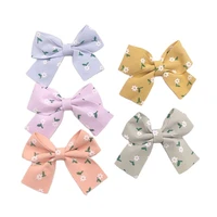 10pcslot diy fabric small floral bow appliques for children headwear hair clip accessories and garment patches