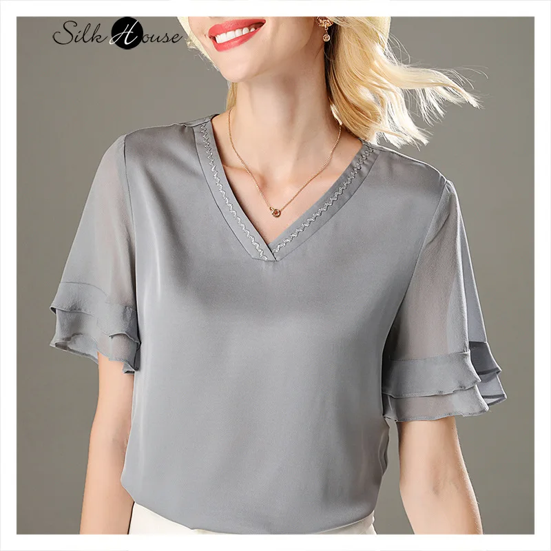 

Модная французская футболка на выбор, шелковая высококачественная ткань, Женская тяжелая рубашка