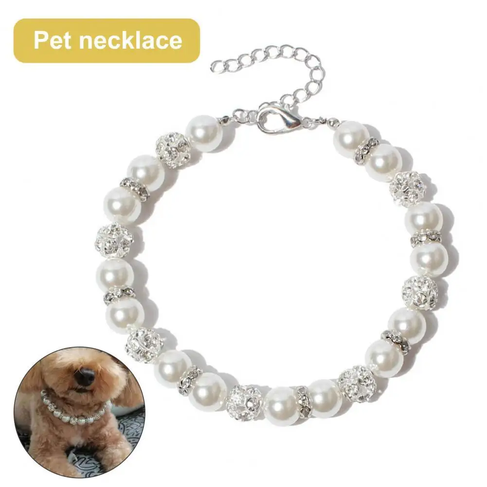

Dogs Necklace Glossy Puppy Necklace Fashion Dogs Faux Pearls Necklace Loop